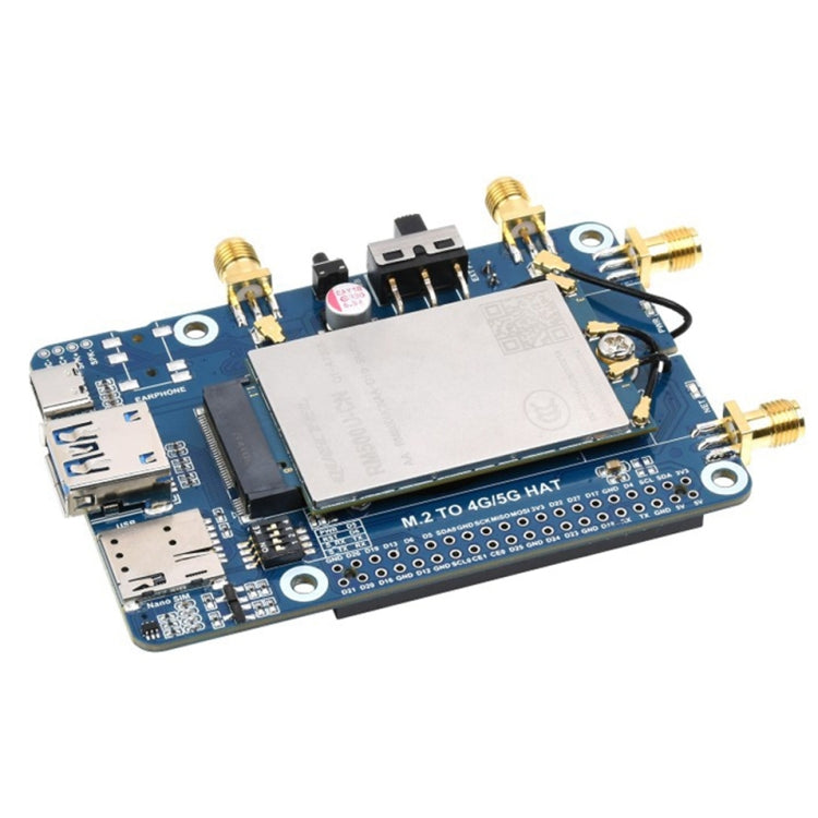 Waveshare RM500U-CN 5G HAT Quad antenas LTE-A placa de módulo multibanda para Raspberry Pi, RM500U-CN 5G HAT