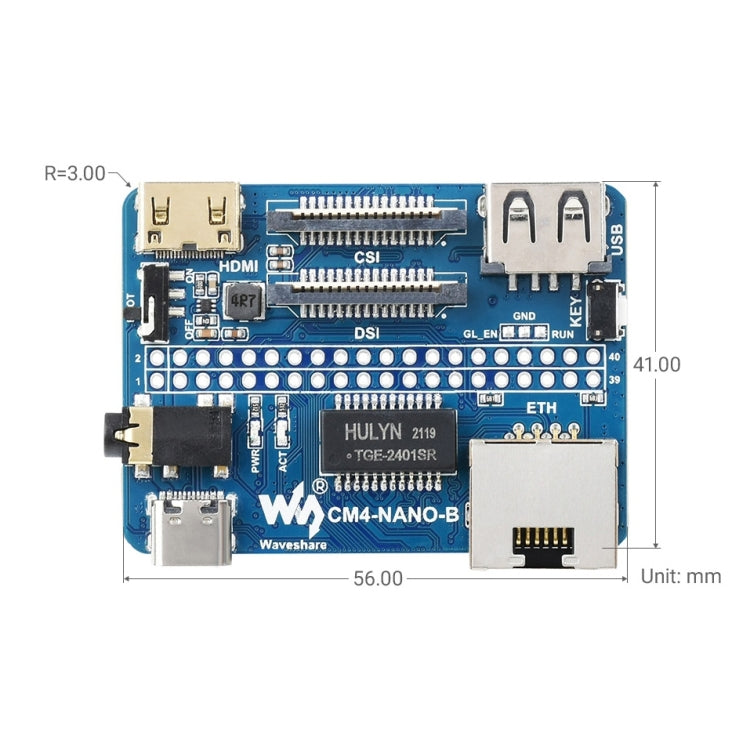 Placa Base Waveshare Nano B para Raspberry Pi CM4, Nano Base Board B