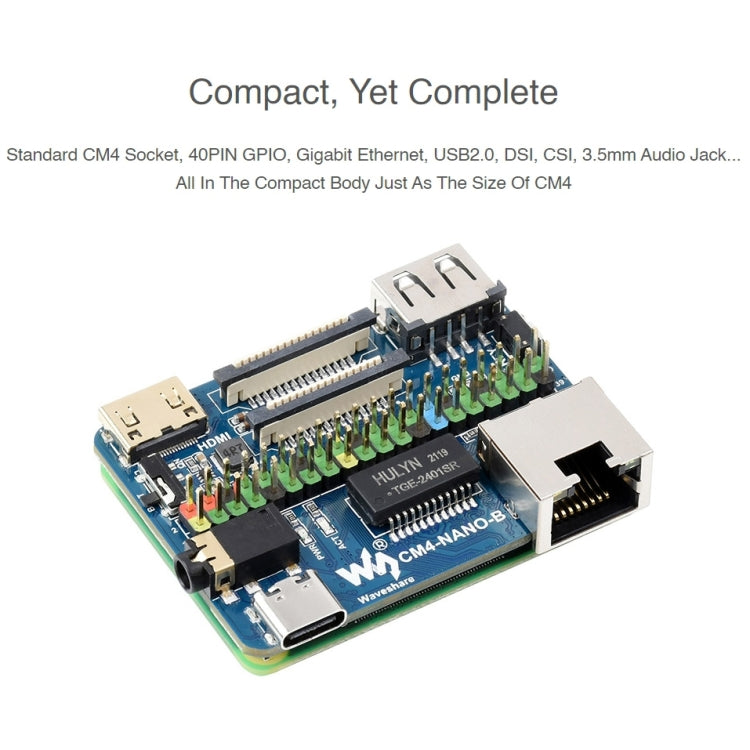 Placa Base Waveshare Nano B para Raspberry Pi CM4, Nano Base Board B