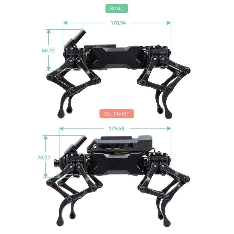 Waveshare WAVEGO 12-DOF Robot biónico parecido a un perro, versión básica, Basic Version