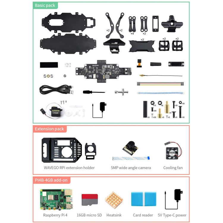 Waveshare WAVEGO 12-DOF Robot biónico parecido a un perro, versión básica, Basic Version