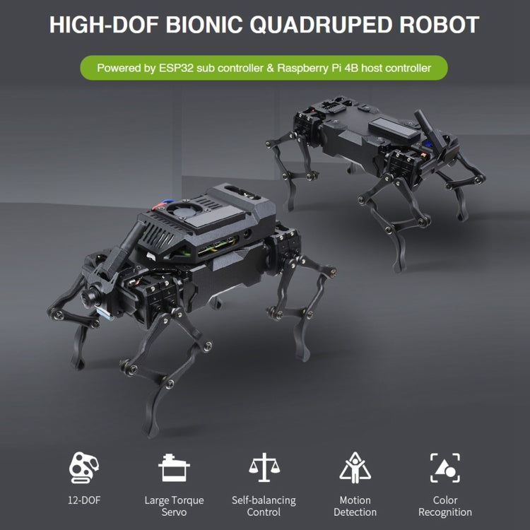 Waveshare WAVEGO 12-DOF Robot biónico parecido a un perro, versión básica, Basic Version