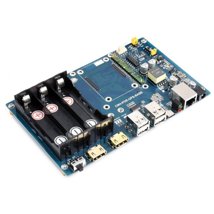 Placa base Waveshare PoE UPS para Raspberry Pi CM4, Gigabit Ethernet, HDMI dual, USB 2.0 cuádruple, PoE UPS Base Board