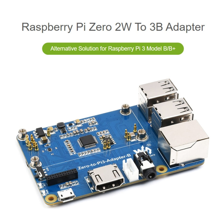 Adaptador Waveshare Raspberry Pi Zero 2W a 3B para Raspberry Pi 3 Modelo B/B+, Pi Zero 2W To 3B