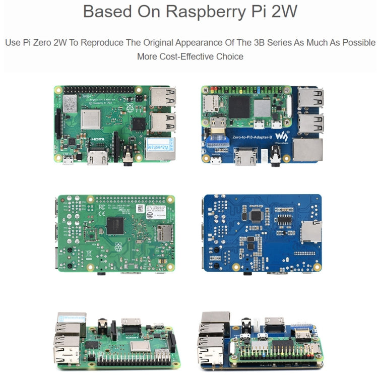 Adaptador Waveshare Raspberry Pi Zero 2W a 3B para Raspberry Pi 3 Modelo B/B+, Pi Zero 2W To 3B