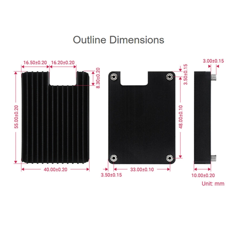 WAVESHARE Disipador de Calor de Aluminio para Raspberry Pi CM4, con Muesca de Antena