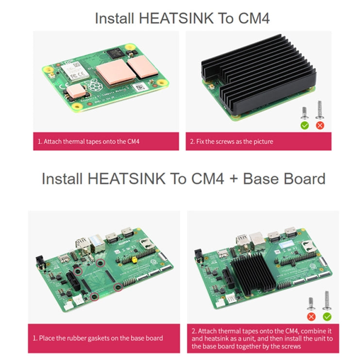 WAVESHARE Disipador de Calor de Aluminio para Raspberry Pi CM4, con Muesca de Antena