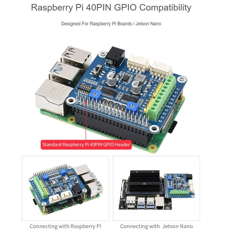 Waveshare HRB8825 sombrero de Motor paso a paso para Raspberry Pi, acciona dos motores paso a paso, hasta 1/32 micropasos