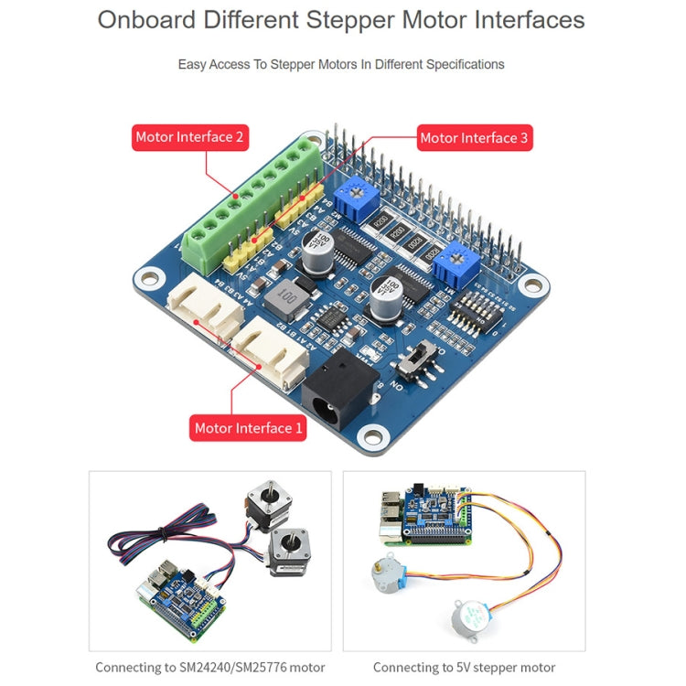 Waveshare HRB8825 sombrero de Motor paso a paso para Raspberry Pi, acciona dos motores paso a paso, hasta 1/32 micropasos