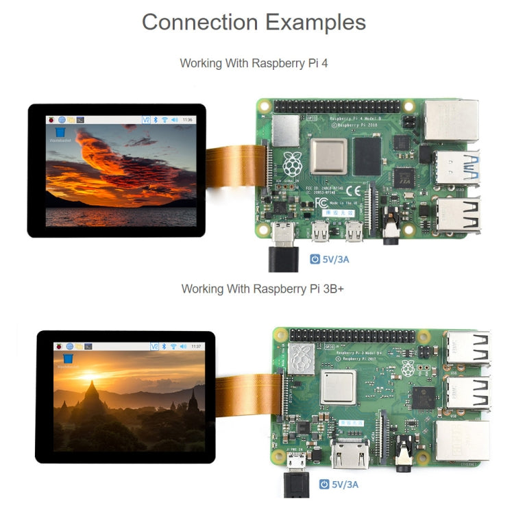 Pantalla táctil capacitiva Waveshare de 2,8 pulgadas para Raspberry Pi, 480 x 640, DSI, IPS, pantalla totalmente laminada, 2.8 inch