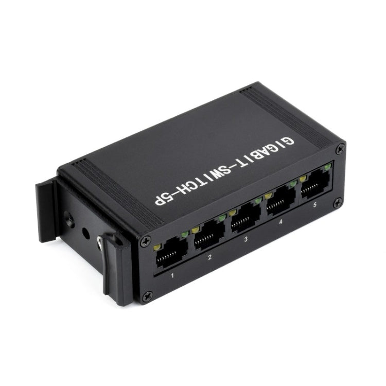Conmutador Gigabit Ethernet 5P industrial Waveshare, Full-Duplex 10/100/1000M, montaje en carril DIN