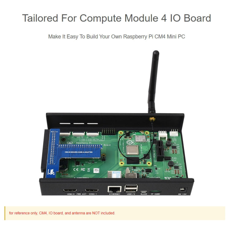 Waveshare Caja de metal A para placa Raspberry Pi CM4 IO, con ventilador de refrigeración