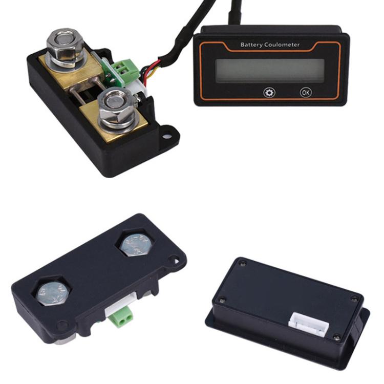2m 200A 12V 48V Pantalla digital Voltímetro de corriente CC Medidor de carga de batería de litio de plomo-ácido, 2m 200A