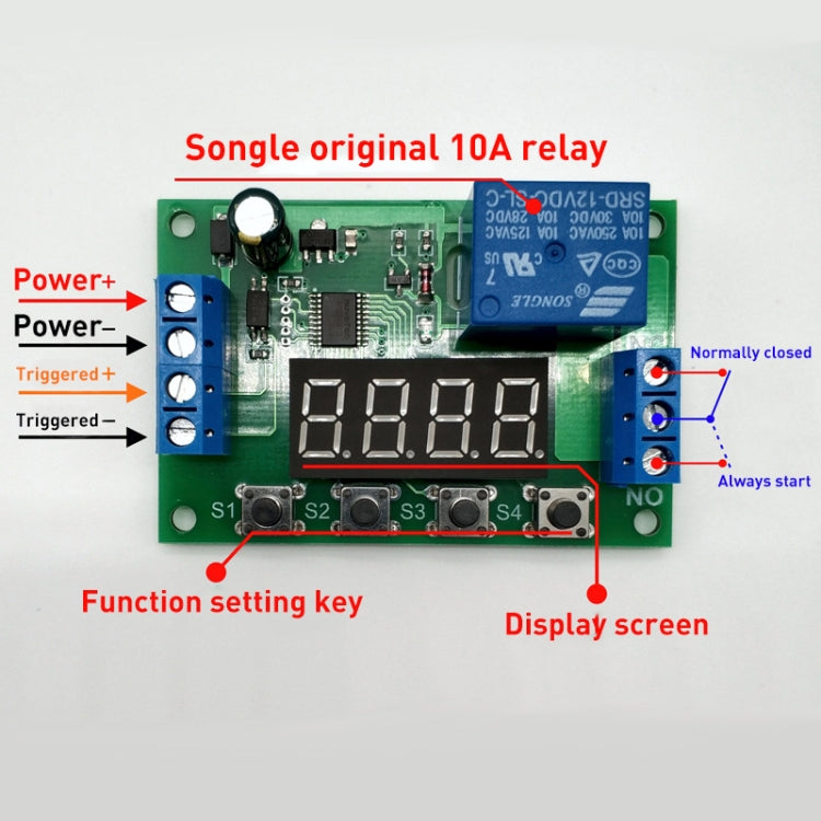 Módulo de relé de tiempo de 12V, interruptor de apagado/encendido, tablero de relé de sincronización de ciclo, 12V