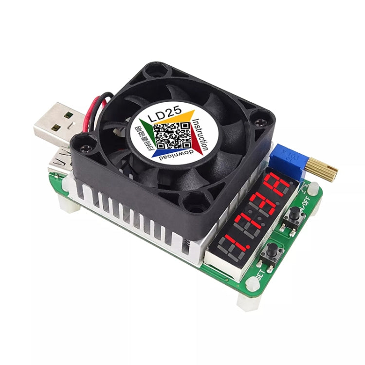 Prueba de batería de descarga de resistencia de carga USB electrónica de voltaje de corriente ajustable LD25