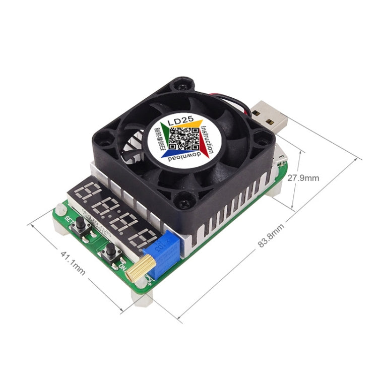 Prueba de batería de descarga de resistencia de carga USB electrónica de voltaje de corriente ajustable LD25