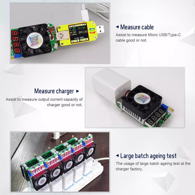 Prueba de batería de descarga de resistencia de carga USB electrónica de voltaje de corriente ajustable LD25