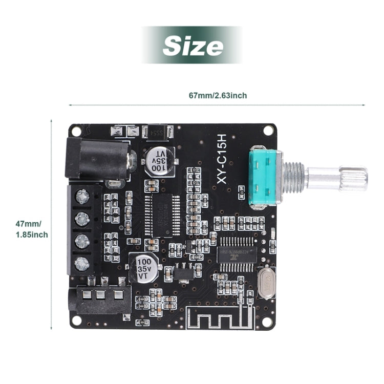 XY-C15H Placa amplificadora de potencia de Audio Digital estéreo HIFI Bluetooth 5,0 de doble canal 20W sin carcasa, without Shell