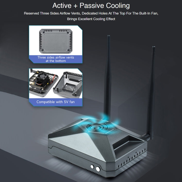 Caja de aluminio Waveshare tipo F para el kit de desarrollo Jetson Nano