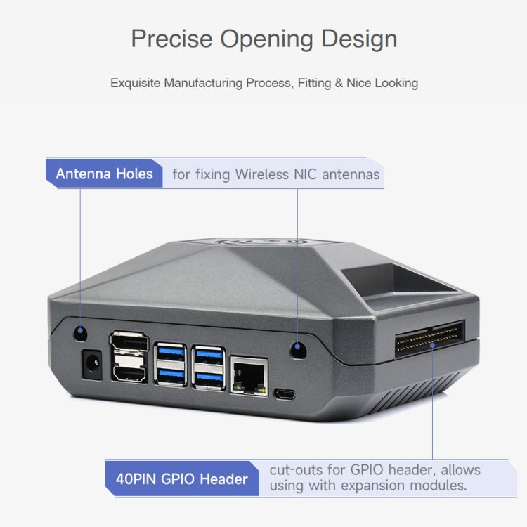 Caja de aluminio Waveshare tipo F para el kit de desarrollo Jetson Nano