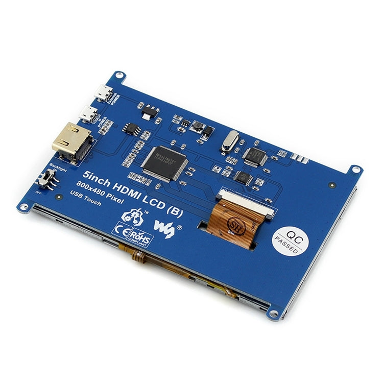 WAVESHARE Pantalla táctil HDMI LCD (B) 800x480 de 5 pulgadas para Raspberry Pi compatible con varios sistemas, 5 Inch HDMI LCD (B)
