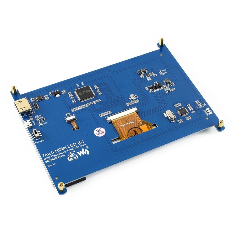 WAVESHARE Pantalla táctil HDMI LCD (B) 800 × 480 de 7 pulgadas para Raspberry Pi, 7 Inch HDMI LCD (B)
