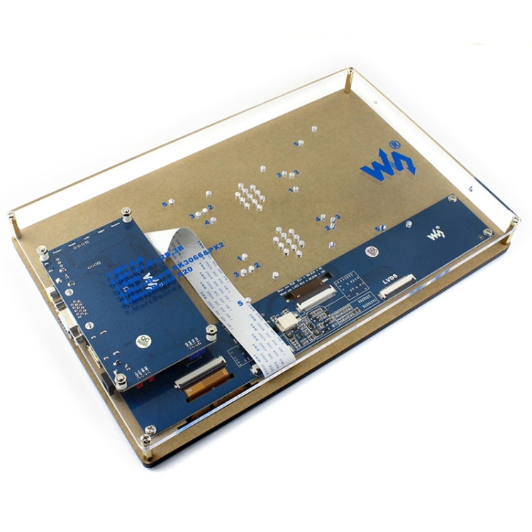 WAVESHARE Pantalla táctil LCD resistiva de 10,1 pulgadas, interfaz HDMI con estuche, compatible con múltiples mini PC, 10.1inch HDMI LCD (H) (with case)