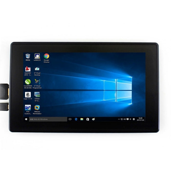 WAVESHARE Pantalla táctil capacitiva HDMI LCD (H) IPS 1024x600 de 7 pulgadas con cubierta de vidrio templado, compatible con múltiples mini PC y sistemas múltiples, 7inch HDMI LCD (H) IPS
