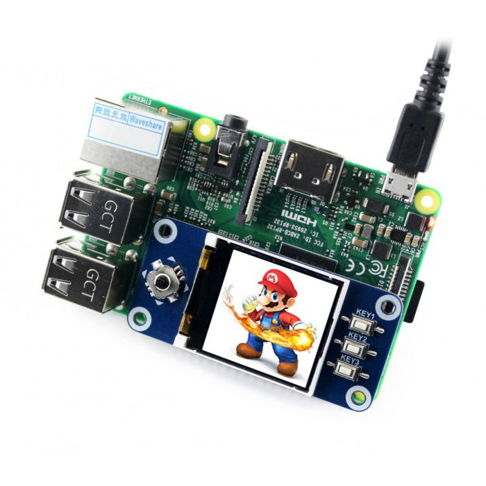 WAVESHARE 128x128 Pantalla LCD de 1,44 pulgadas SOMBRERO para Raspberry Pi, 1.44inch LCD HAT