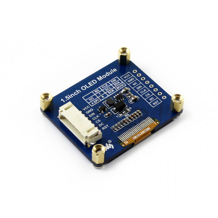 WAVESHARE 128x128 Módulo de pantalla OLED general de 1,5 pulgadas Escala de 16 grises con interfaz SPI/I2C, 1.5inch OLED