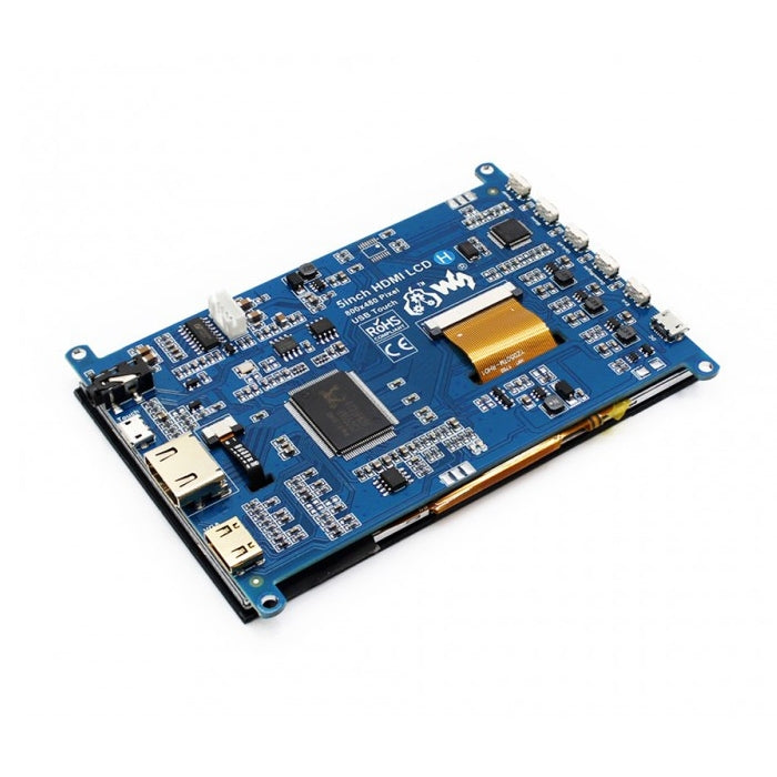 WAVESHARE Pantalla táctil HDMI LCD (H) 800x480 de 5 pulgadas para Raspberry Pi compatible con varios sistemas, 5 Inch HDMI LCD (H)