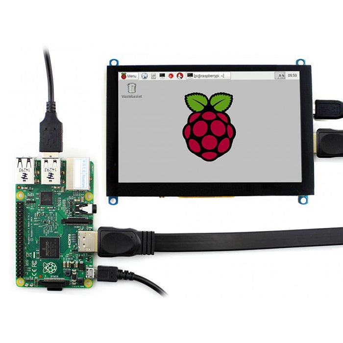 WAVESHARE Pantalla táctil HDMI LCD (H) 800x480 de 5 pulgadas para Raspberry Pi compatible con varios sistemas, 5 Inch HDMI LCD (H)