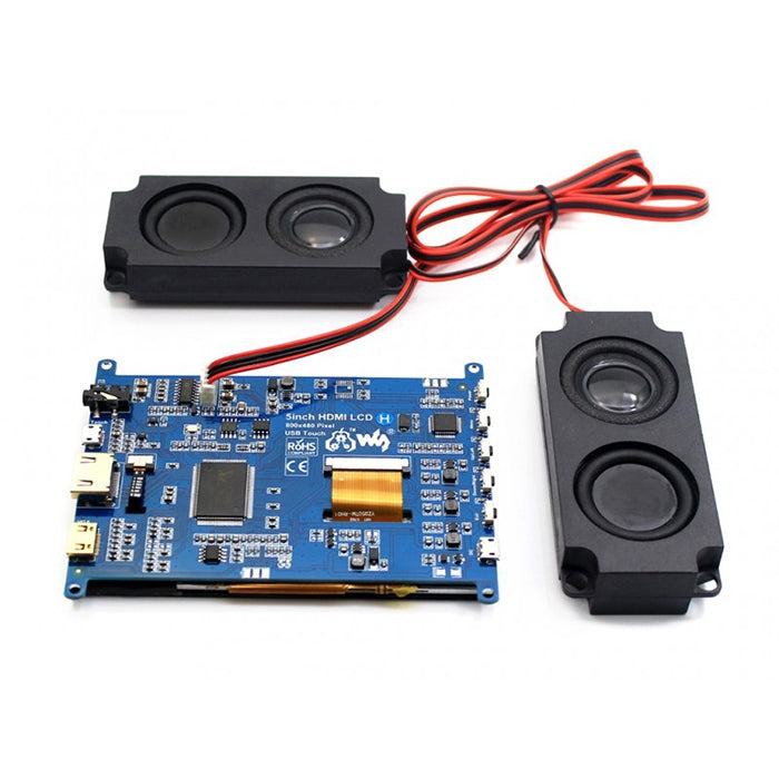 WAVESHARE Pantalla táctil HDMI LCD (H) 800x480 de 5 pulgadas para Raspberry Pi compatible con varios sistemas, 5 Inch HDMI LCD (H)