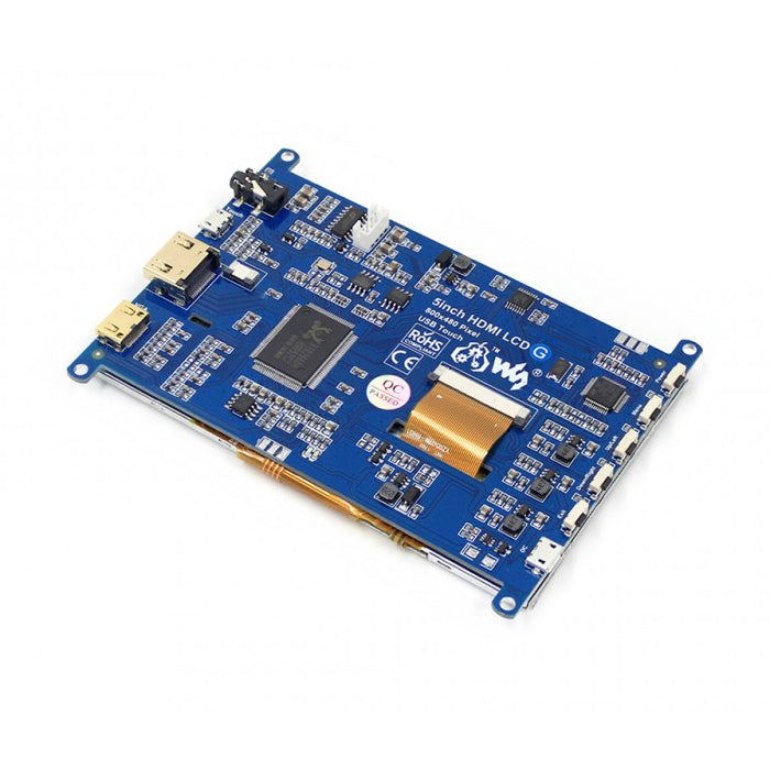 WAVESHARE Pantalla táctil HDMI LCD (G) 800x480 de 5 pulgadas para Raspberry Pi compatible con varios sistemas, 5 Inch HDMI LCD (G)