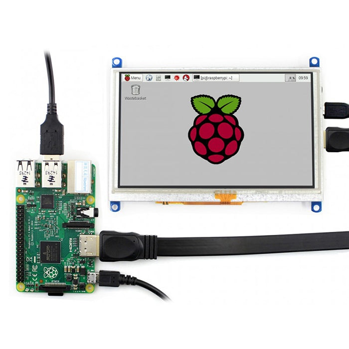 WAVESHARE Pantalla táctil HDMI LCD (G) 800x480 de 5 pulgadas para Raspberry Pi compatible con varios sistemas, 5 Inch HDMI LCD (G)