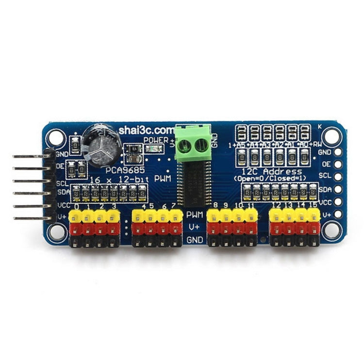 Controlador de servomotor PWM de 16 canales DIY para Arduino, PCA9685