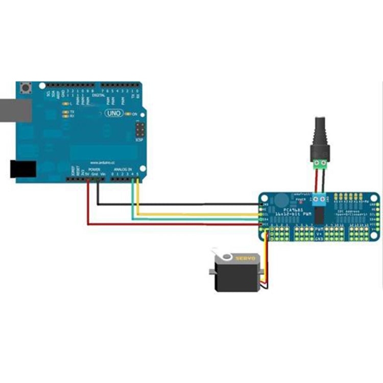 Controlador de servomotor PWM de 16 canales DIY para Arduino, PCA9685