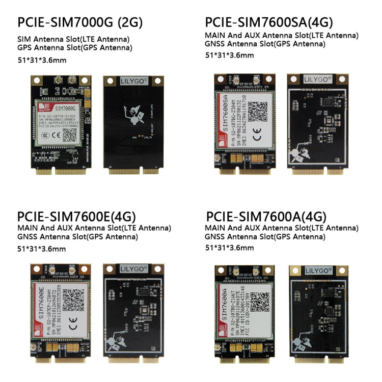 TTGO T-PCIE ESP32-WROVER-B AXP192 Chip WiFi Bluetooth Nano Tarjeta Serie SIM Módulo Hardware Placa de desarrollo componible, Módulo PCIE-SIM7070G, PCIE-SIM7070G Module