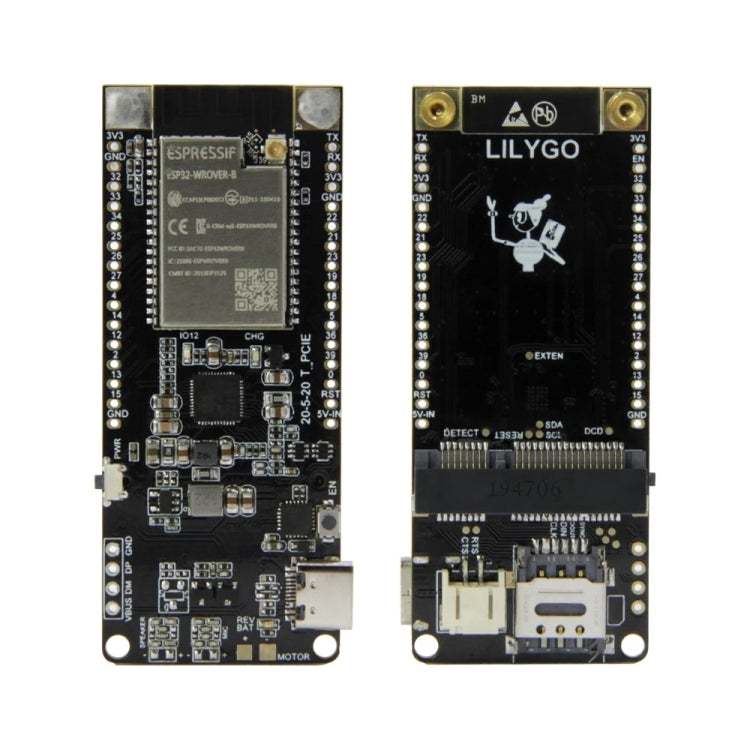 TTGO T-PCIE ESP32-WROVER-B AXP192 Chip WiFi Bluetooth Nano tarjeta SIM módulo serie 4MB Hardware Placa de desarrollo componible, 4MB