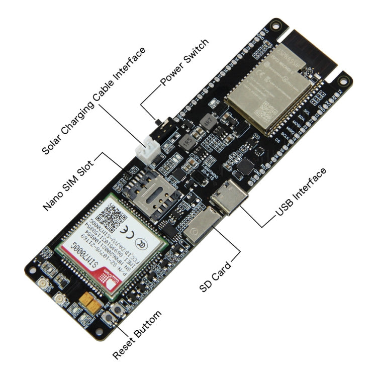 TTGO T-SIM7000G ESP32 WiFi Bluetooth 18560 Soporte de batería Placa de desarrollo de módulo de carga solar, T-SIM7000G