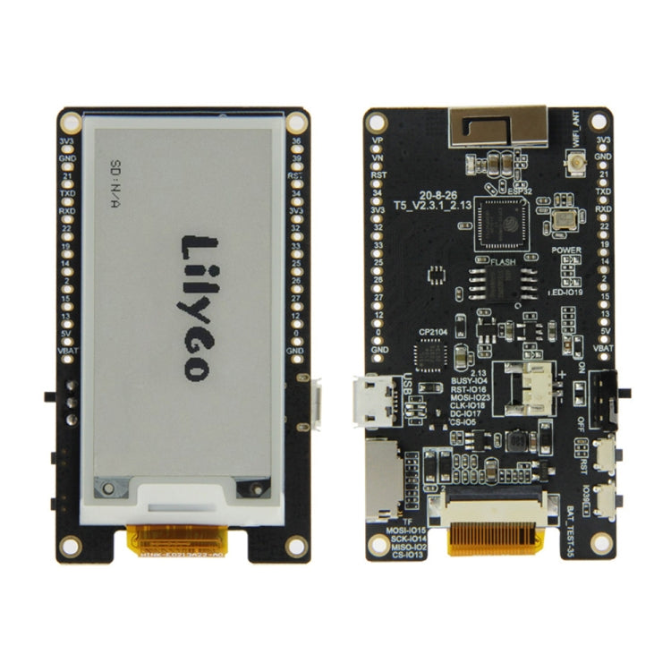 TTGO T5 V2.3.1 pantalla de tinta DEPG0213BN WiFi Bluetooth módulo placa de desarrollo de pantalla de tinta de 2,13 pulgadas, DEPG0213BN