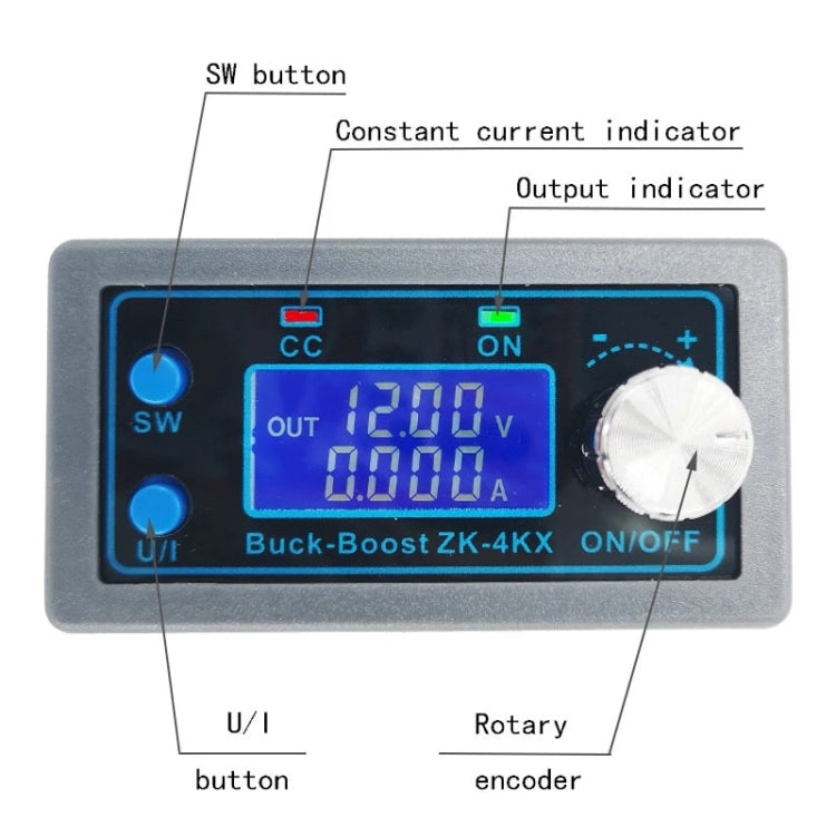 Módulo convertidor Buck Boost ZK-4KX CNC DC-DC CC CV 0,5-30V 4A regulador de voltaje reductor ajustable, 0.5-30V