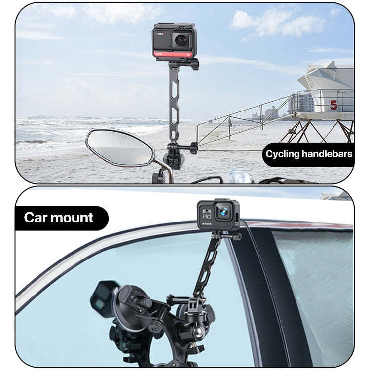 Extensor de agarre de brazo de extensión de aluminio para GoPro Hero11 Black / HERO10 Black / HERO9 Black /HERO8 / HERO7 /6/5/5 Session /4 Session /4/3+ /3/2/1, Insta360 ONE R, DJI Osmo Action y otrosCámaras de acción