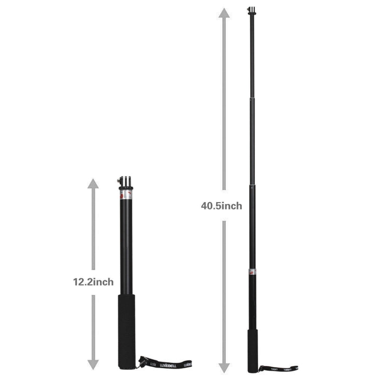 Palo selfie universal de aleación de aluminio con adaptador, longitud: 25-75 cm, Length: 25-75cm