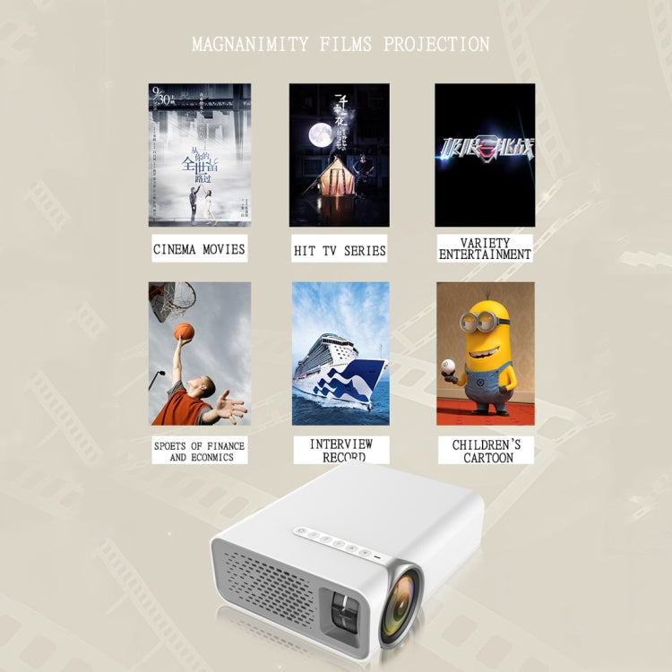 Proyector LCD HD YG520 de 1800 lúmenes, altavoz incorporado, puede leer disco U, disco duro móvil, tarjeta SD, DVD con conexión AV y decodificador., Standard Version