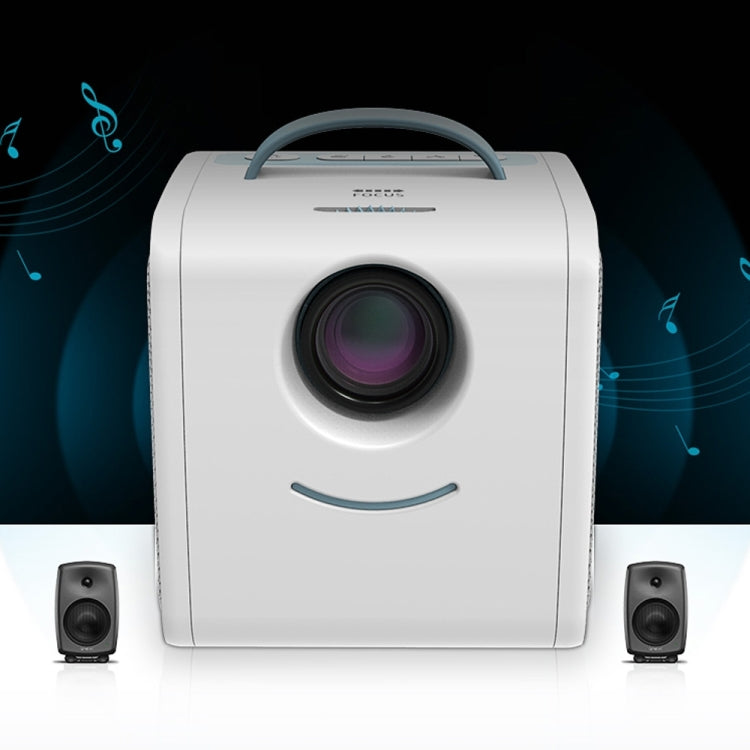 W-S1 Proyector de Video para Niños de 10W 30 Lúmenes Tecnología LCD HD 1080P, Soporte AV/USB/Tarjeta Mini SD/HDMI/Audio