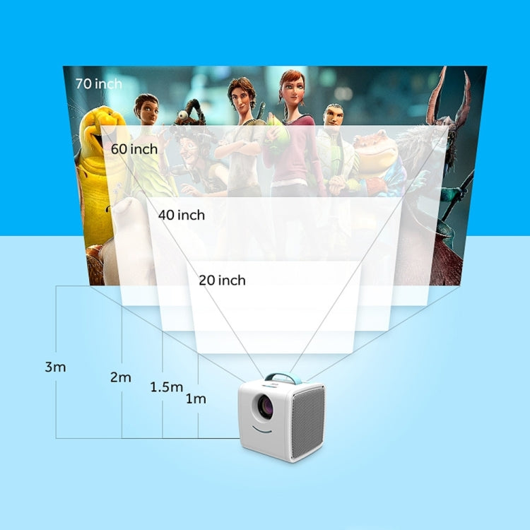 W-S1 Proyector de Video para Niños de 10W 30 Lúmenes Tecnología LCD HD 1080P, Soporte AV/USB/Tarjeta Mini SD/HDMI/Audio