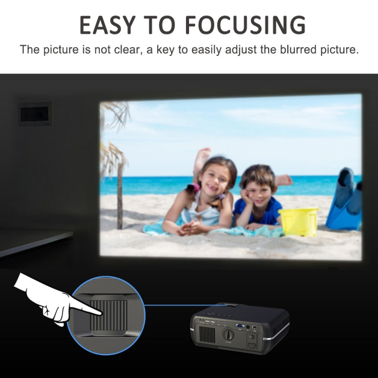 DH-A10 Proyector inteligente HD con pantalla LCD de 5,8 pulgadas, 4200 lúmenes, 1280 x 800P, control remoto, sistema operativo Android 6.0, compatible con WiFi, Bluetooth, HDMIx2, USBx2, VGA, AV IN/RCA, RJ45, LAN