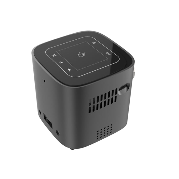 WEJOY DL-S12 Mini Proyector Inteligente DLP Portátil de 50 Lúmenes ANSI con Control Remoto y Soporte, Android 7.1.2, 2GB DDR3+16GB, RK3128 Quad Core ARM Cortex-A7 hasta 1.2GHz, Soporte WiFi / USB / Salida de Audio / Entrada DC