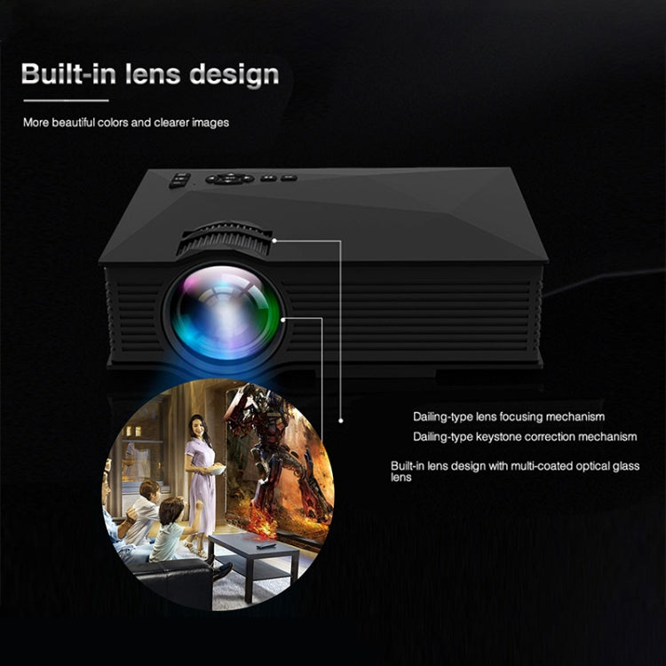 Proyector LED de las multimedias HD 1080P del cine en casa de UC68 80ANSI 800x400, ayuda USB/SD/HDMI/VGA/IR, UC68 800x400